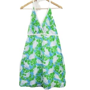 Lilly Pulitzer Green and Blue Backless Dress